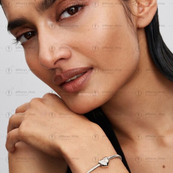 Pandora Engravable White Stone Heart Charm - Picture 5 of 6